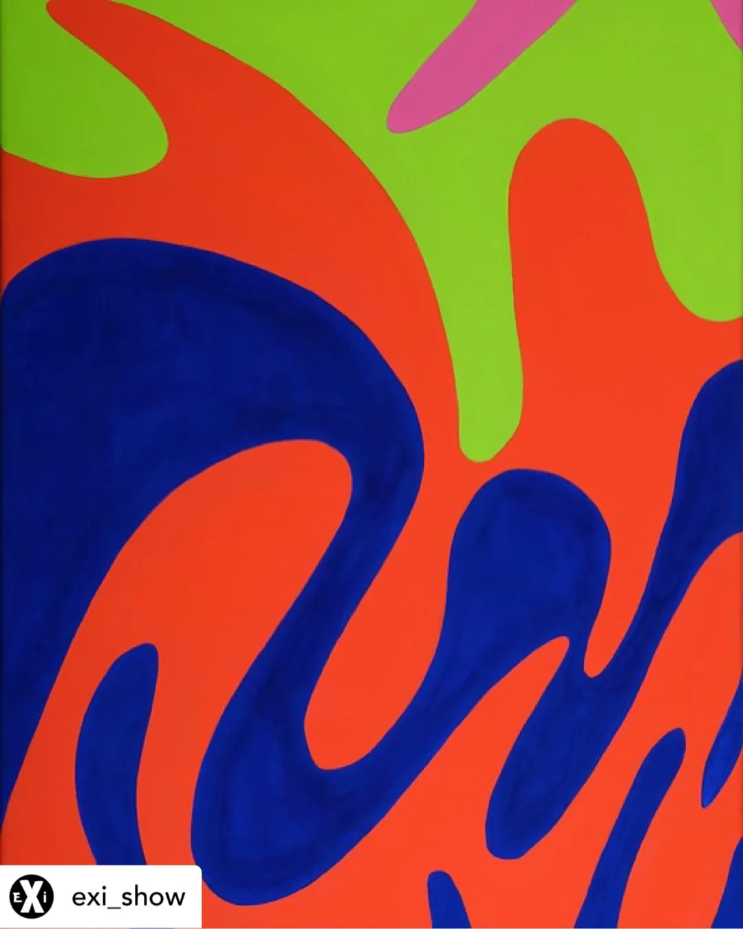 Abstract fluid painting by Kika Pierides introduced for EXI
