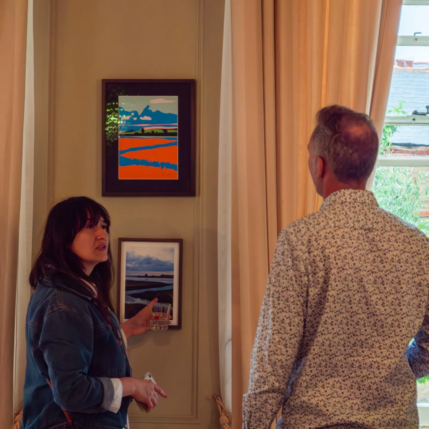 Visitors viewing art at The Art of Balance