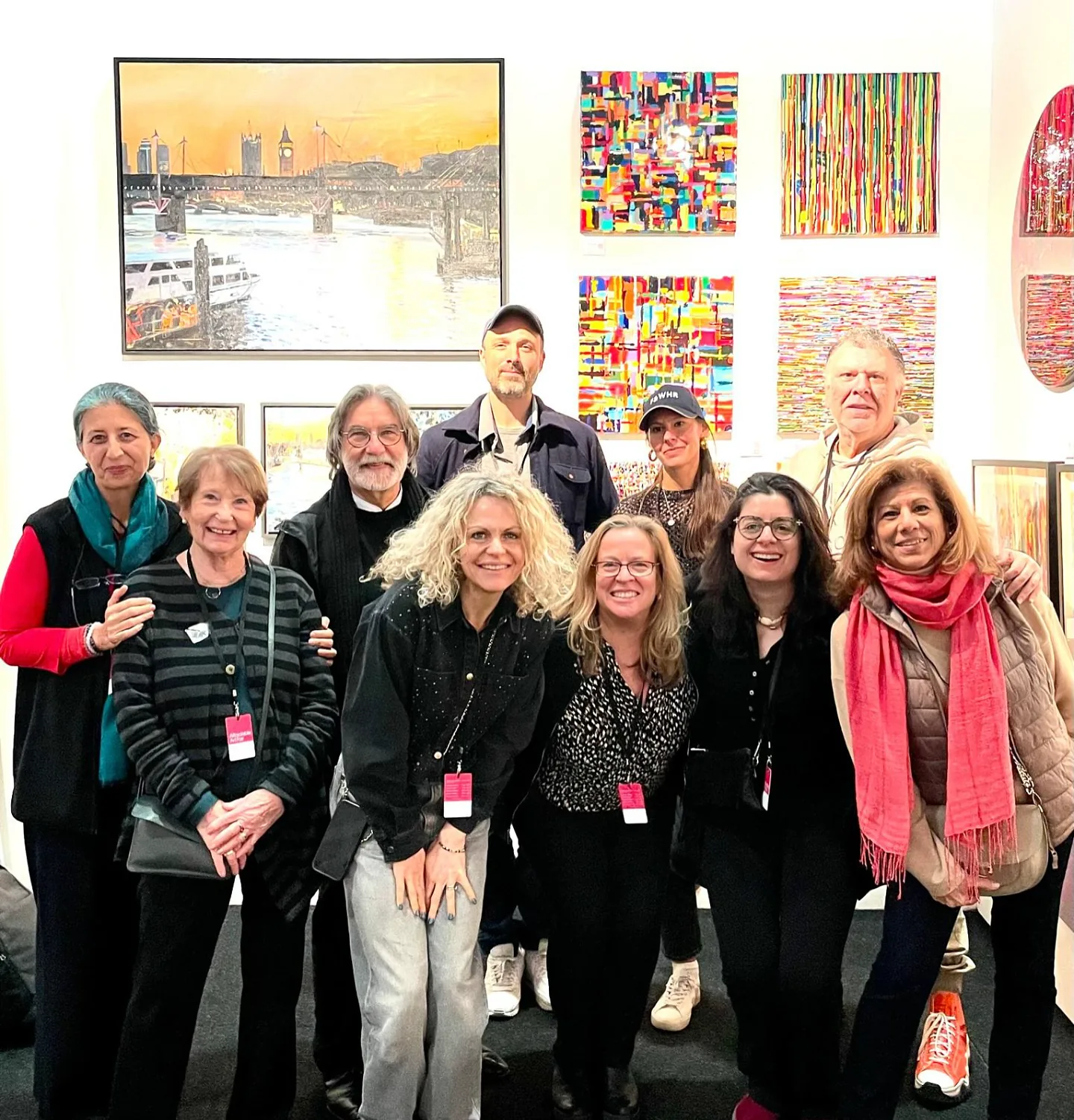 Artists and visitors at the Affordable Art Fair