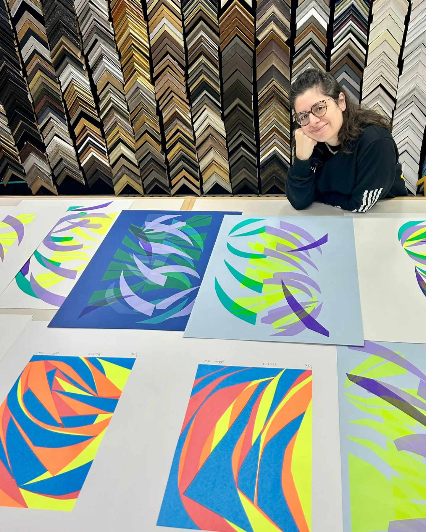 Kika Pierides displaying prints for Crouch End Open Studios