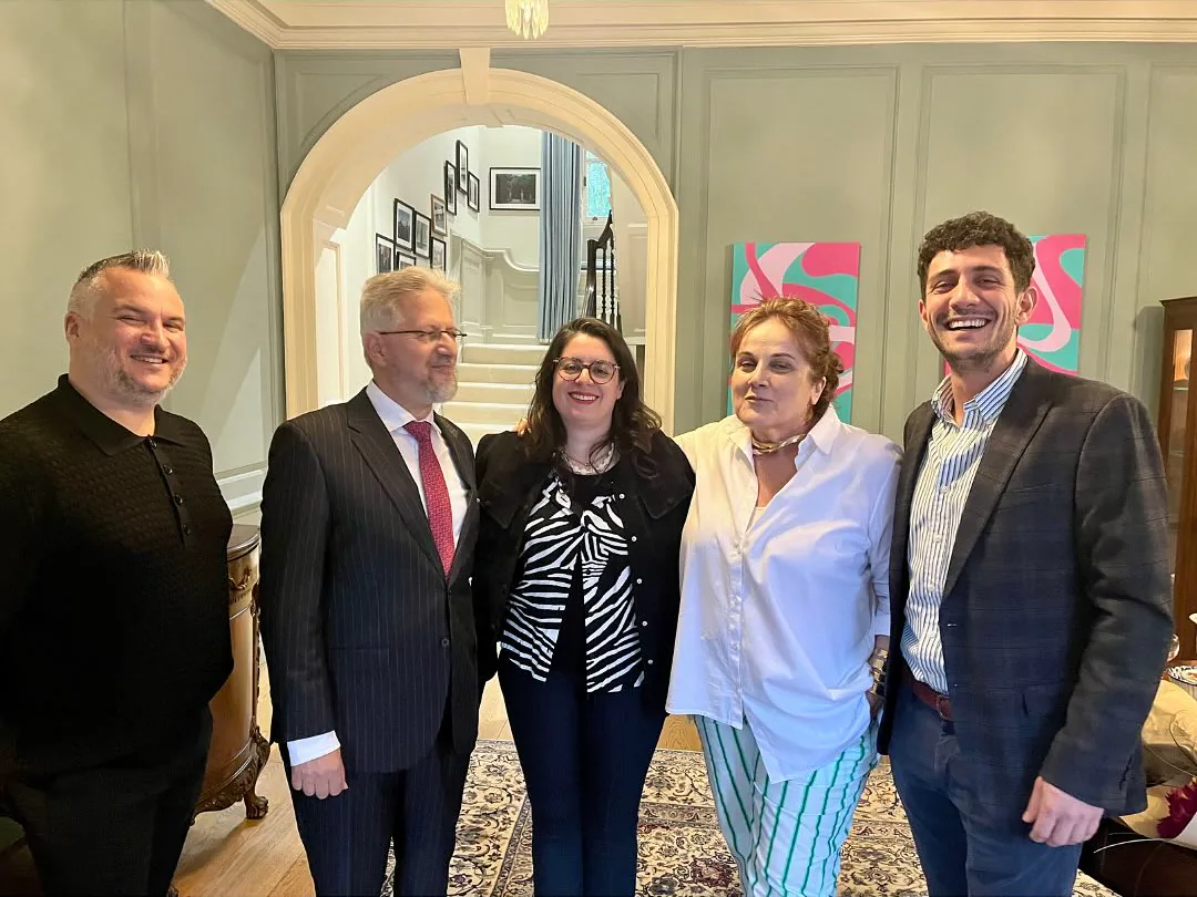 Kika Pierides with guests at the Cypriot High Commissioner’s Residence