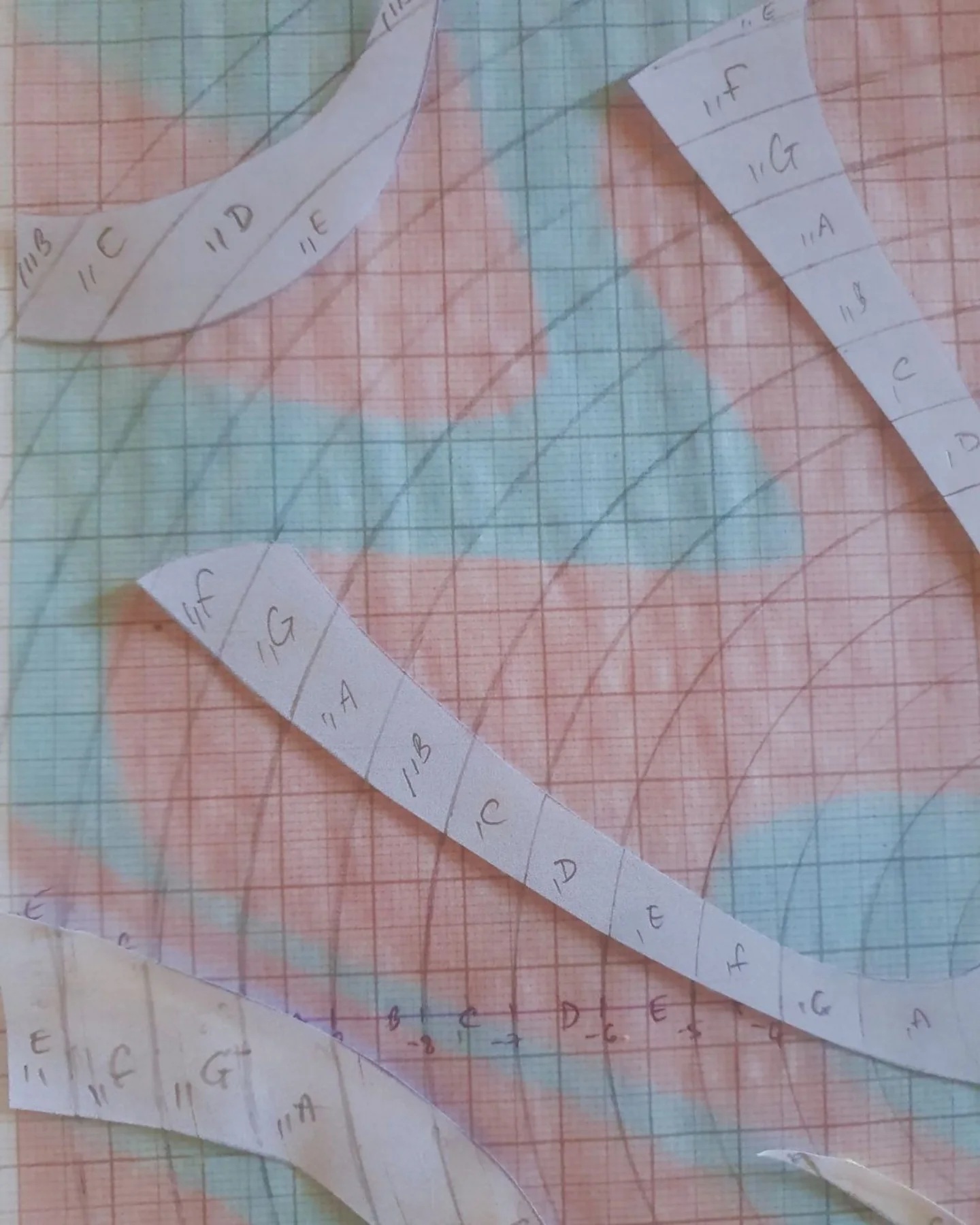 Musical notation strips from the Sound Meets Colour collaboration