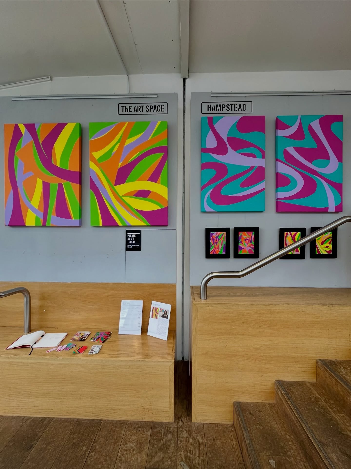 The Art Space and Hampstead display walls at Cass Art Hampstead