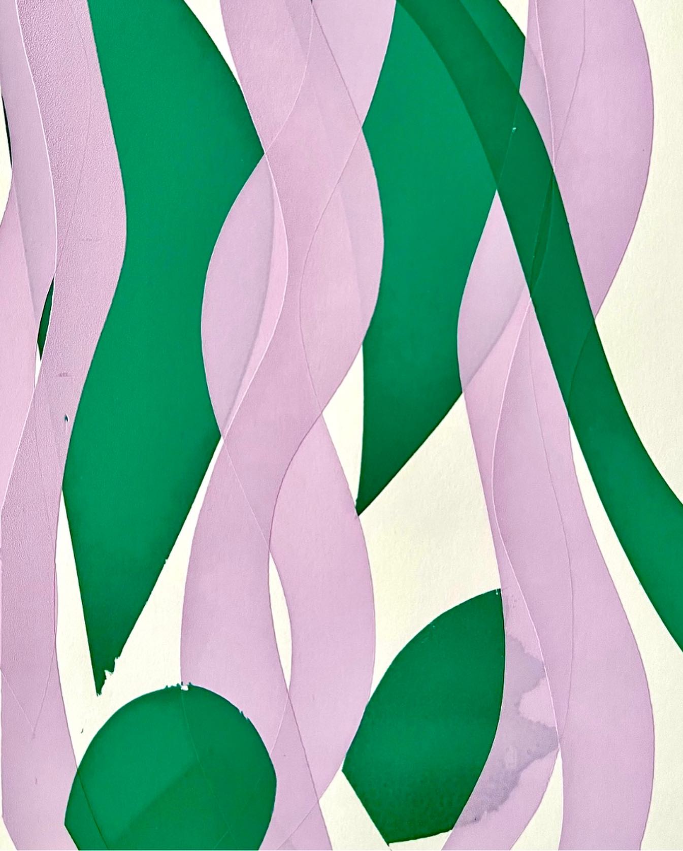 Abstract lavender green print.