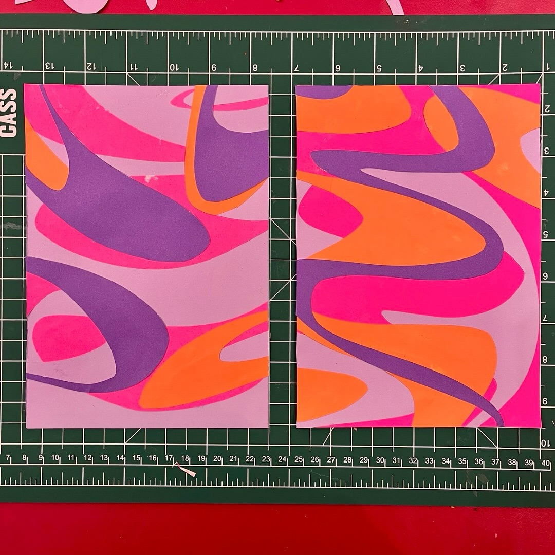 Abstract paper collage art.