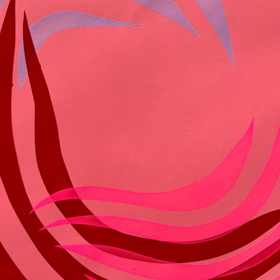 Abstract pink wave art.