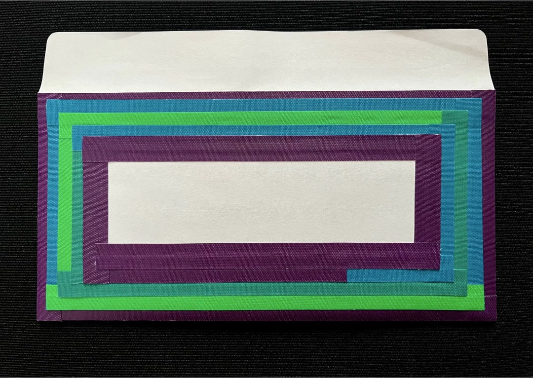 Envelope taped collage art.