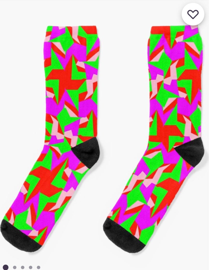 Geometric pattern crew socks.