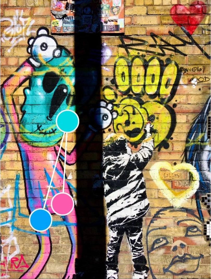 Graffiti wall shadow overlay.