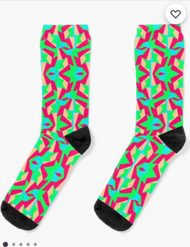 Neon geometric socks product.