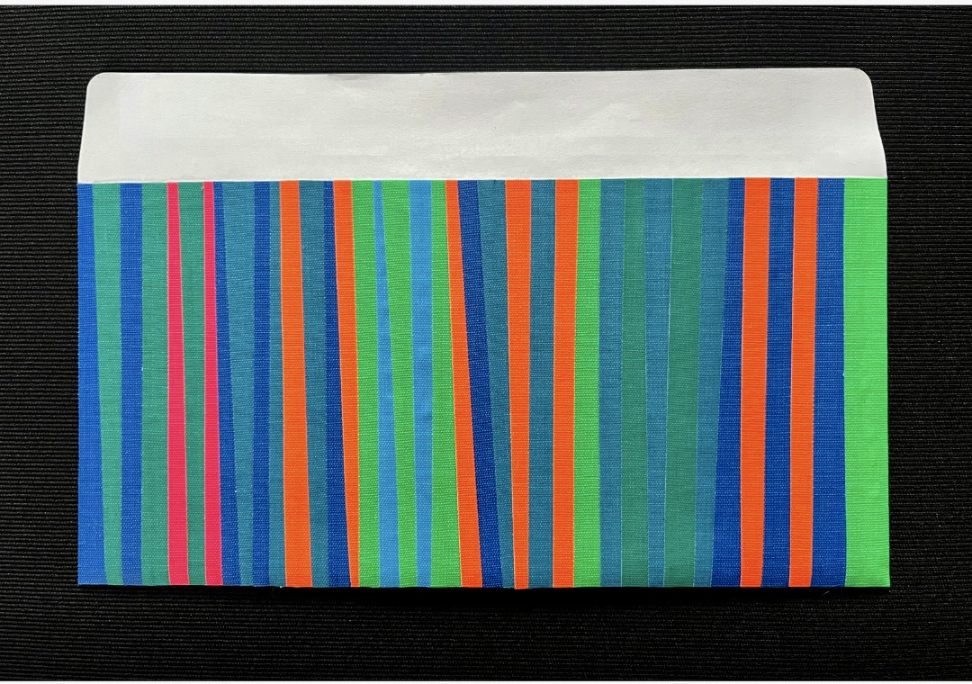 Striped tape collage envelope.