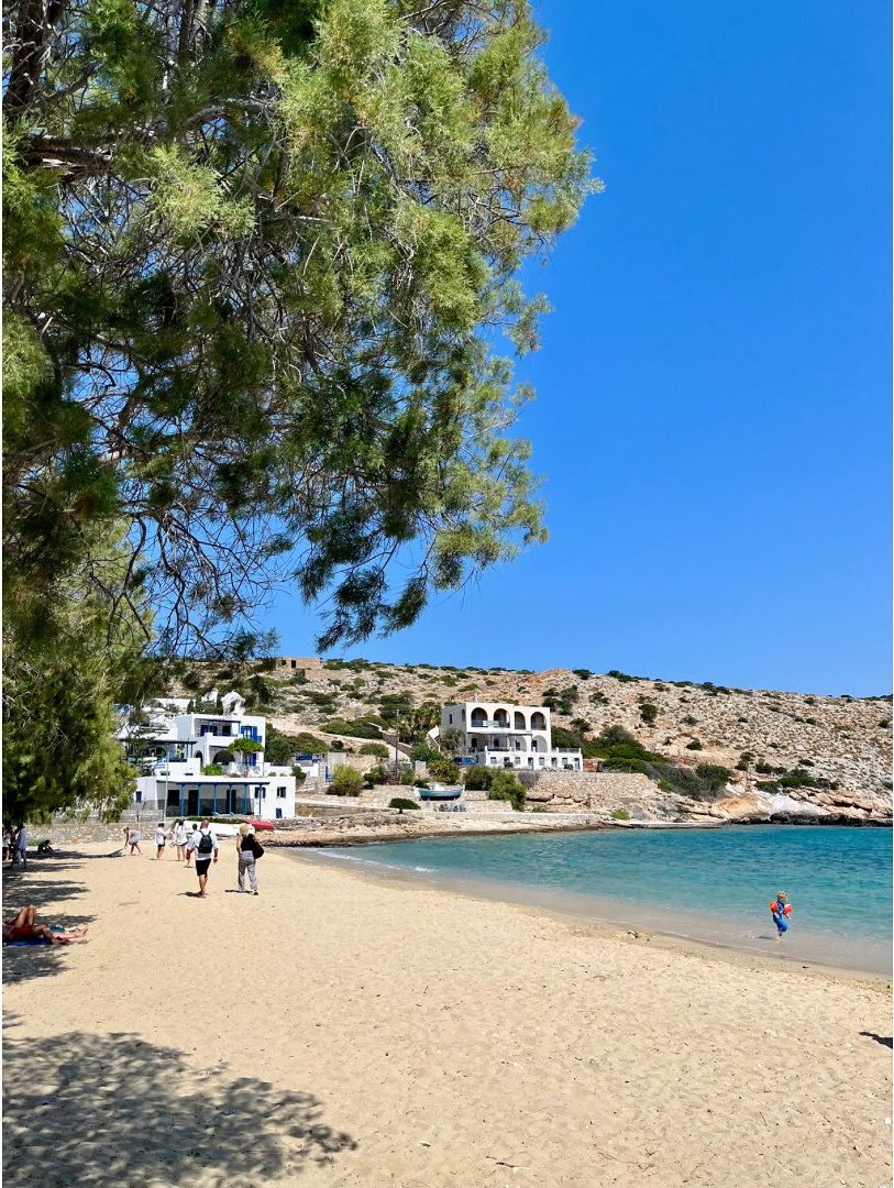 Sunny greece beach scene.