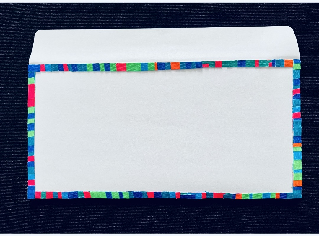 Taped collage envelope art.