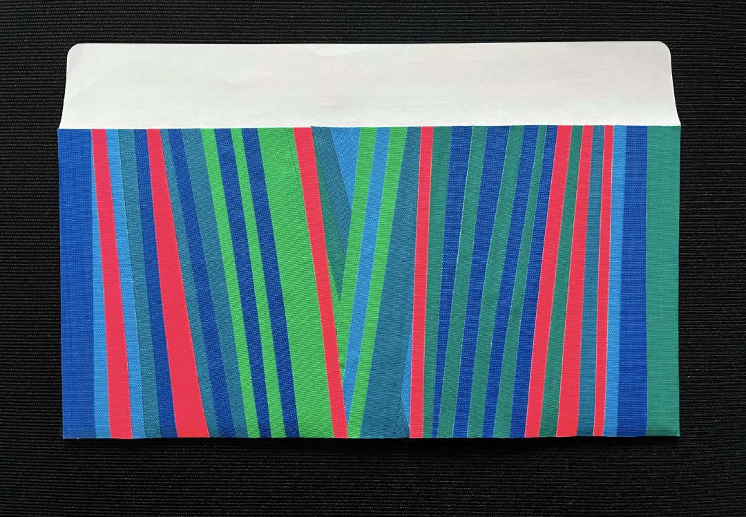 Taped collage envelope art.