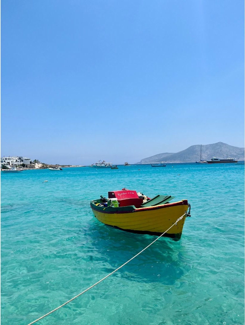 Yellow fishing boat greece.